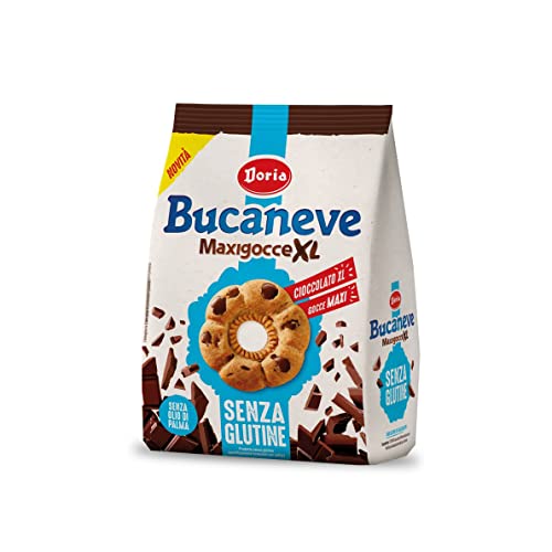 Doria Bucaneve Maxigocce XL Biscotto con Gocce di Cioccolato Senza Glutine, 200g von Doria