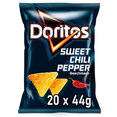 Doritos Sweet Chili Pepper - Tortilla Nachos mit süßem Chili-Geschmack - Herzhafter Snack zum Knabbern aus Mais (20 x 44g) von Doritos