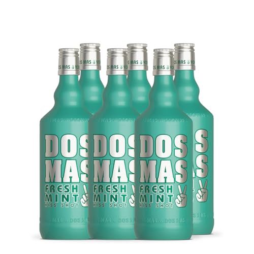 DOS MAS – Fresh Mint – Kiss Shot 6x0,7l – Partyshot, 15% Vol. – Eisgekühlt, Frisch-minziger Likör von Dos Mas