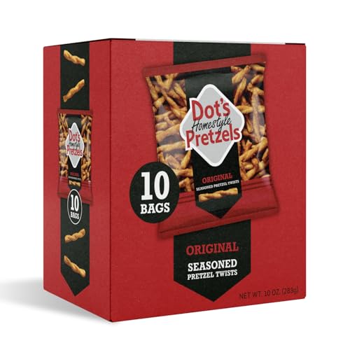 Dot's Bretzels Original Seasoned Brezel Twists, gesunde Kinder-Snacks, 28 ml, Lebensmittelgröße (10 Stück) von Dot's Homestyle Pretzels