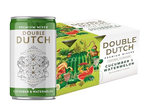 DOUBLE DUTCH Cucumber & Watermelon | 6 x 150ml dosen | 100% natürliche Inhaltsstoffe | Kalorienarm | Mixer Cocktails | Ohne künstliche Farb, Konservierungs oder Geschmacksstoffe (6 x 150ml) von Double Dutch