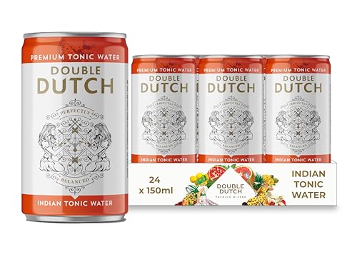 DOUBLE DUTCH Indian Tonic Water | 24 x 150ml dosen | 100% natürliche Inhaltsstoffe | Kalorienarm | Mixer Cocktails | Ohne künstliche Farb, Konservierungs oder Geschmacksstoffe (24 x 150ml) von Double Dutch