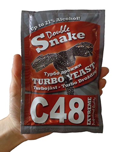 Turbohefe Double Snake C48, bis 21% Alkohol, Gärhefe, Weinhefe-Turbo von Double Snake