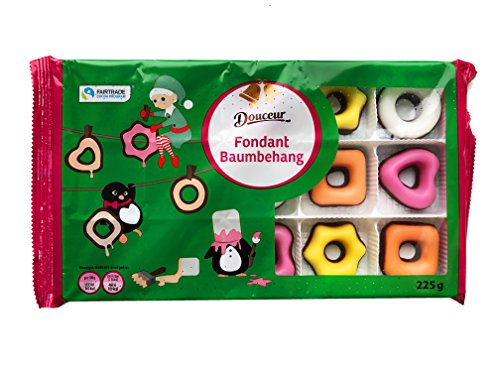 Weihnachten Baumbehang FONDANT (Essbar / 225 g - 15 Stück) VERSCHIEDENE FORMEN von Douceur