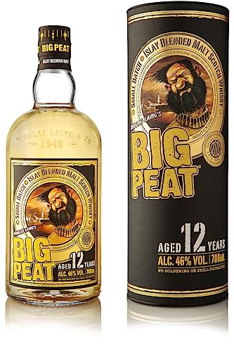 Big Peat 12 Years Old | Islay Blended Malt Scotch Whisky | Gold & Blended Whisky des Jahres Meiningers International Spirits Awards | Ungefärbt & nicht kältefiltriert | Rauchig | 46% Vol. | 0,7 Liter von Big Peat