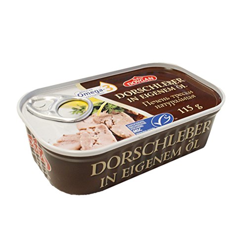 Dovgan Dorschleber in eigenem Öl, 6er Pack (6 x 115 g) von Dovgan