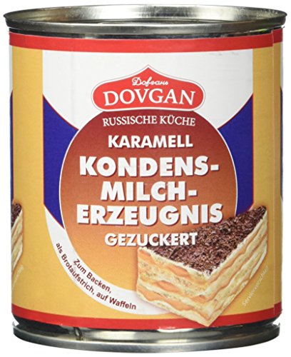 Dovgan Gezuckerte Kondensmilch Karamell, 6 prozent Fett (397 g) von Dovgan