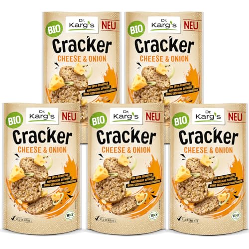 Dr. Kargs Bio Cheese und Onion Cracker herzhaft knusprig 85g 5er Pack von Dr Karg