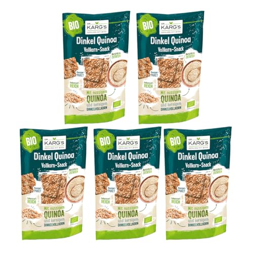 Dr. Kargs Bio Dinkel Quinoa Vollkorn Snack nussig vegan 110g 5er Pack von Dr Karg