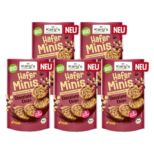 Dr. Kargs Bio Hafer Minis Chocolate Chips süßer Snack 85g 5er Pack von Dr Karg