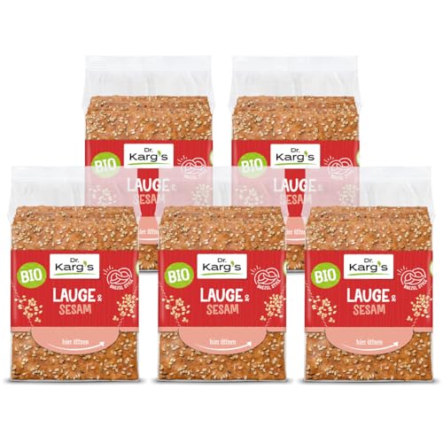 Dr. Kargs Bio Vollkorn Knäckebrot Lauge mit Sesam 200g 5er Pack von Dr Karg