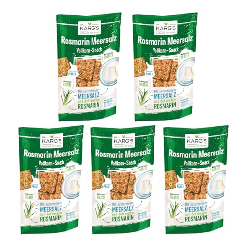 Dr. Kargs Rosmarin Meersalz Vollkorn Knäckebrot Snack 110g 5er Pack von Dr Karg