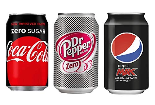 Zuckerfrei Paket: 72 Einweg-Dosen 0,33L (24 x Cola Zero 24 x Pepper Zero 24 x Pepsi Max) inkl. gratis FiveStar Kugelschreiber von Dr Pepper