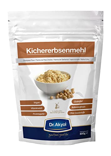 Dr. Akyol Kichererbsenmehl 400g | Premium Kichererbsen | Glutenfrei | Vegan | Vegan Protein (High Protein) | Low Carb | Glutenfreie Lebensmittel | Mehl | Brot | Glutenfreies Mehl von Dr. Akyol