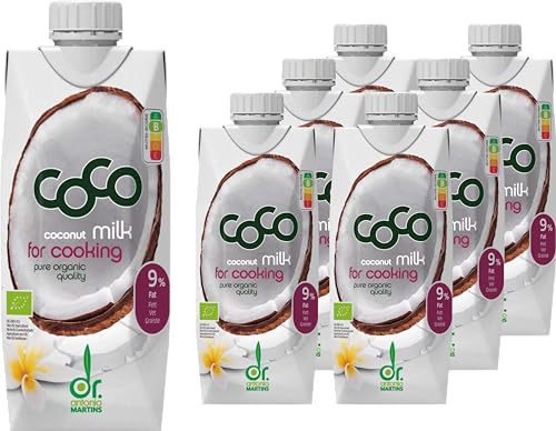 Dr. Antonio Martins - Coco Milk for Cooking mit nur 9% Fett | Ideal zum Kochen und Backen I Leicht und Cremig I Vegan I Bio (6x 500 ml) von Dr. Antonio Martins