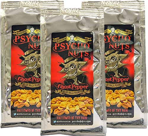 Psycho Muttern - Geist Pfeffer Erdnüsse 3er-Pack (3 x 80g taschen) von Psycho Juice