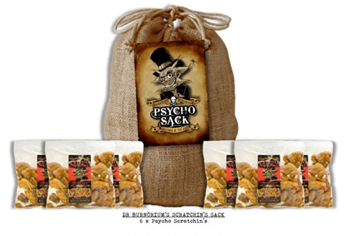 Psycho Sack – Dr. Burnorium's Scratchin' Sack 1 – 6 x Ghost Pepper Psycho Scratchins (80 g) von Psycho Juice