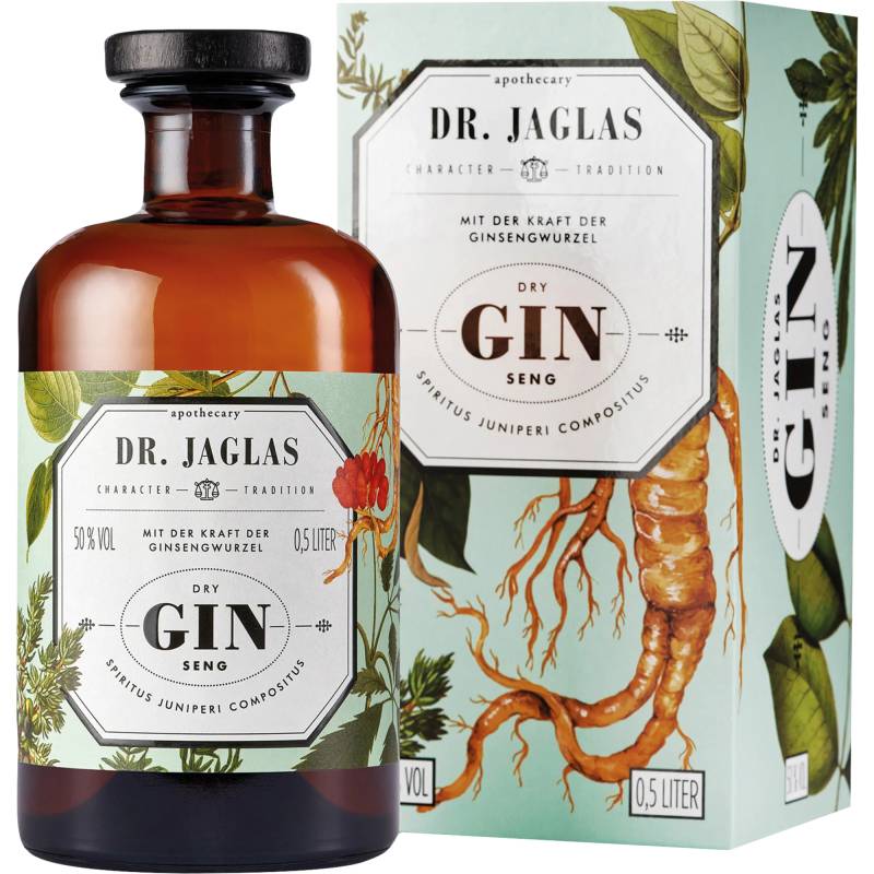 Dr. Jaglas Dry Gin-seng, Navy Gin 50 % vol. 0,5 L, Spirituosen von Dr. Jaglas, Choriner Strasse 40, D - 10435 Berlin