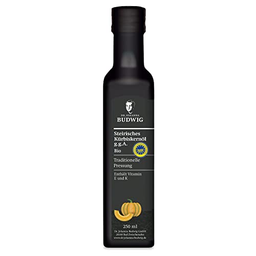 Dr. Budwig® Steirisches Kürbiskernöl Bio g.g.A. (250 ml) aus der Steiermark | Traditionelle Pressung der Bio Kürbiskerne | Kürbiskernöl Steiermark | Öl aus Kürbiskerne Bio | Pumpkin Seed Oil von Dr. Johanna Budwig