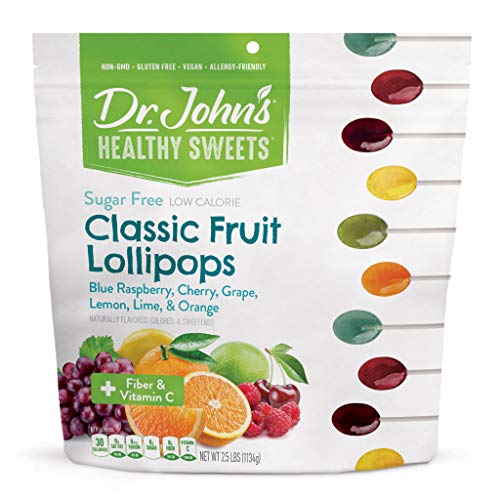 Dr. John's Healthy Sweets Zuckerfreie Oval Lutscher Klassische Früchte 2,5 Pfund von Dr. John's Healthy Sweets