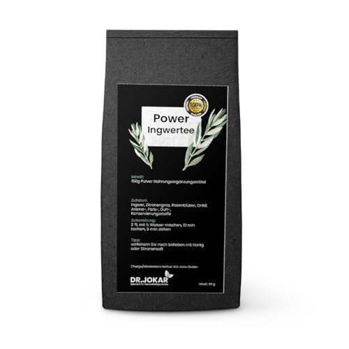 Power Ingwertee mit Rosenblüten und Zitronengras (150g). von Dr. Jokar