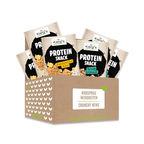 Dr. Karg’s Snackbox Protein & Sport - 10er Variety Pack mit Protein-Snacks - knusprig, vegetarisch, mehr als 30% Eiweiß & weniger Kohlenhydraten, proteinreich & ohne Zusatzstoffe - Mixkiste 10x85g von Dr. Karg