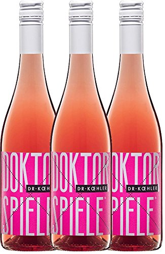 3er Paket - Doktorspiele Rosé 2016 - Dr. Köhler | Sommerwein | deutscher Roséwein aus Rheinhessen | 3 x 0,75 Liter