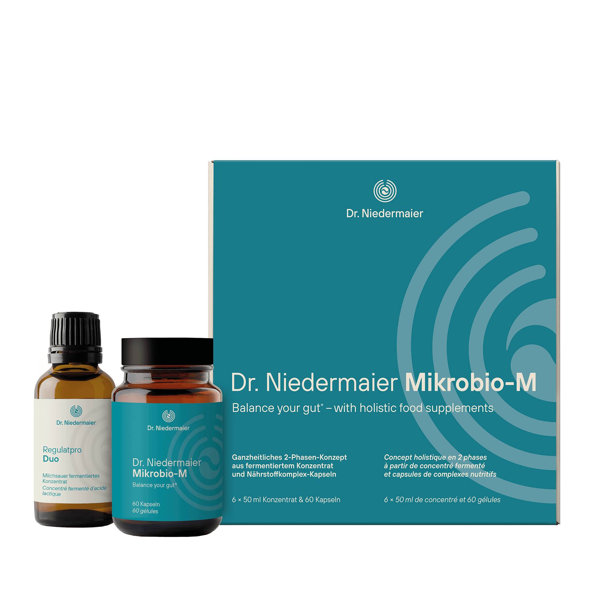 Mikrobio-M 6x50ml - Ganzheitliches 2 Phasen-Konzept aus Regulatessenz® und Kapseln - vegan - Dr. Niedermaier Pharma von Dr. Niedermaier Pharma