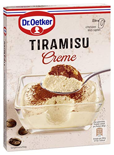 Dr. Oetker Creme Tiramisu, 8er Pack (8 x 70 g), Dessertpulver zur Zubereitung von einer süßen Nachspeise mit dem Geschmack nach dem typisch italienischen Dessert von Dr. Oetker