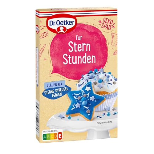 Dr. Oetker Für Stern Stunden Blauer Mix 4er Pack, 4 x 60 g Zucker-Dekor-Mix zum kreativen Verzieren von Gebäcken und Desserts für besondere Momente von Dr. Oetker