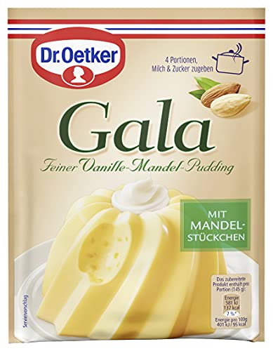 Dr. Oetker Gala Vanille-Mandel: Puddingpulver zur Zubereitung eines feinen Puddings mit Vanille-Mandel-Geschmack als Nachspeise. von Dr. Oetker