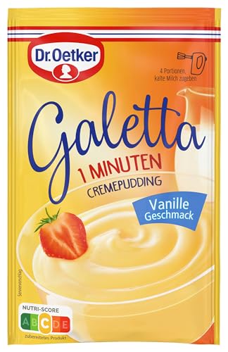 Dr. Oetker Galetta Vanille-Geschmack 12er Pack, 12 x 80 g Cremepulver Vanille für den schnellen Genuss eines Cremepuddingdesserts von Dr. Oetker