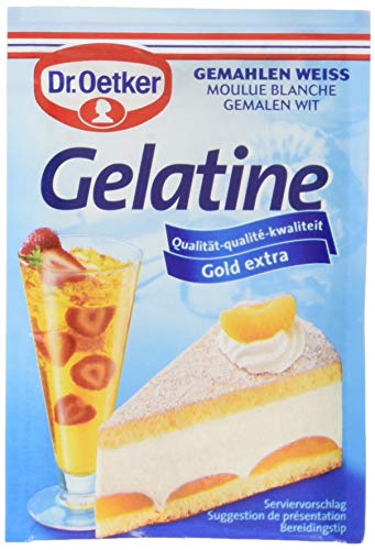 Dr. Oetker Gelatine gemahlen weiß, 3er Pack, je Tüte 9 g, Speisegelatine als Gelier- & Bindemittel beim Kochen und Backen, für Kuchen, Desserts uvm. von Dr. Oetker