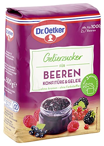 Dr. Oetker Gelierzucker für Beeren Konfitüre, 7er Pack (7 x 500 g, fertiger Gelierzucker, zum Selbermachen von Konfitüren & Gelees aus verschiedenen Beeren, vegan von Dr. Oetker