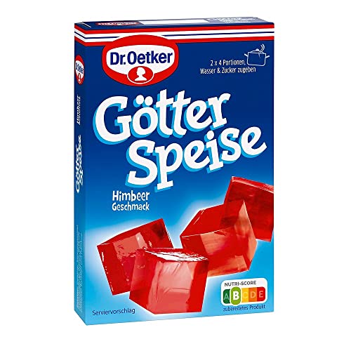 Dr. Oetker Götterspeise zum Kochen Himbeer-Geschmack: 2 x 13,4 g Dessertpulver für Wackelpudding mit Himbeer-Geschmack von Dr. Oetker