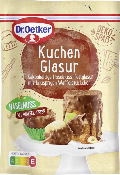 Dr. Oetker Haselnuss Glasur mit Waffel Crisp von Dr. Oetker