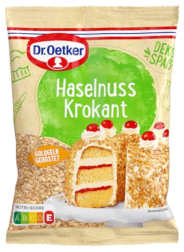 Dr. Oetker Haselnuss Krokant 5er Pack, 5 x 100 g, knackige Kuchendeko mit Haselnuss-Note, Streudekor zum Verzieren und Verfeinern von Eis, Gebäck & Desserts, vegan von Dr. Oetker