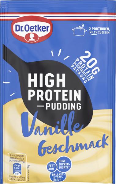 Dr. Oetker High Protein Pudding Vanille Geschmack von Dr. Oetker