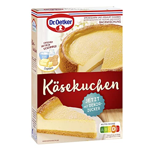 Dr. Oetker Käse Kuchen, 570 g, Backmischung für Käsekuchen, einfaches & gelingsicheres Backen, Backmischung für Teig und Belag für einen Käsekuchen, vegetarisch von Dr. Oetker