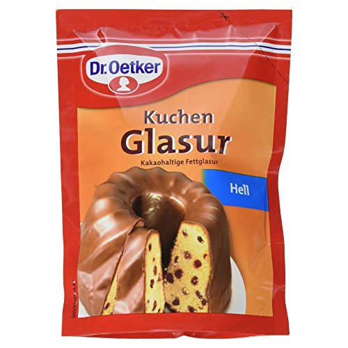 Dr. Oetker Kuchenglasur Hell, 150 g, kakaohaltige Fettglasur, zum Glasieren und Verzieren von Kuchen, Gebäck & Desserts von Dr. Oetker