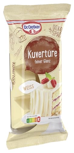 Dr. Oetker Kuvertüre Weiß, 6 x 150 g, weiße Schokolade zum Schmelzen und Backen, ideal zum Füllen und Überziehen von Kuchen, Gebäck & Desserts, einfach portionierbar von Dr. Oetker