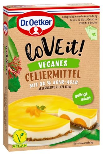 Dr. Oetker LoVE it! Veganes Geliermittel: 16 g Gelierhilfe mit 30% Agar-Agar als Alternative zur herkömmlichen Gelatine (8 x 16g) von Dr. Oetker