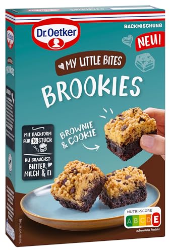 Dr. Oetker MY LITTLE BITES Brookies 4er Pack: Dr. Oetker Backmischung für einen leckeren Brownie mit Cookie Streuseln von Dr. Oetker