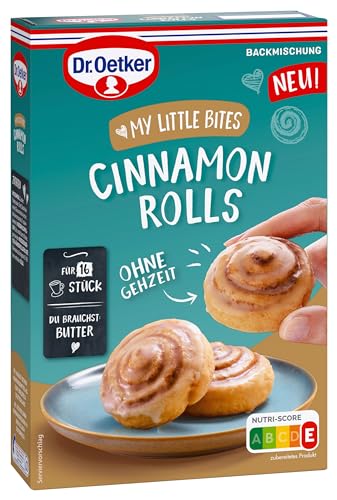 Dr. Oetker MY LITTLE BITES Cinnamon Rolls mit Glasur und Zimtfüllung 4er Pack: Cinnamon Rolls Backmischung für jeweils 16 leckere Zimtschnecken von Dr. Oetker