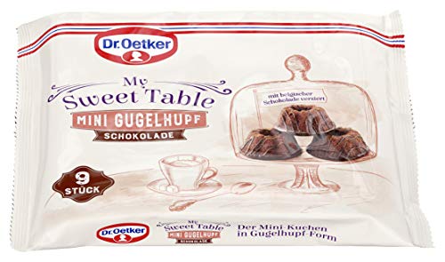 Dr. Oetker My Sweet Table Mini Gugelhupf Schoko, 135 g Mini Kuchen mit Schokoladenstückchen, Glasur aus belgischer Schokolade, traditionelle Gugelhupf Form, verzehrfertig von Dr. Oetker