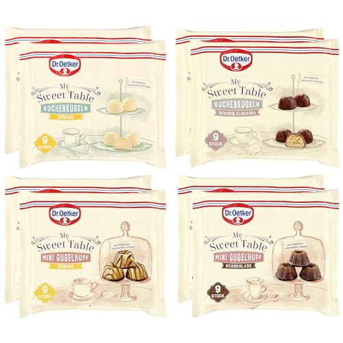 Dr. Oetker My Sweet Table – Set 8 x 9 kleine Kuchen – Alle Sorten, Mini Gugelhupf Schoko & Zitrone und Kuchenkugeln Schoko Flockina & Zitrone von Dr. Oetker