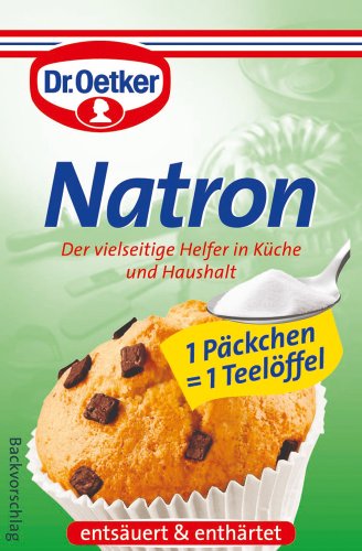 Dr. Oetker Natron, 5 x 5 g, Natriumhydrogencarbonat zum Entsäuern, als Triebmittel in Backrezepten & zum Enthärten von Kaffee- / Tee-Wasser, vielseitig einsetzbar, vegan von Dr. Oetker