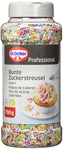 Dr. Oetker Professionell Farbig Zuckerstreusel zum Backen und Dekorieren, 700 g von Dr. Oetker
