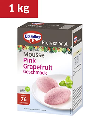 Dr. Oetker Professional Mousse Pink Grapefruit-Geschmack, Dessertpulver in 1 kg Packung, Schnelle und einfache Zubereitung, Erfrischend, Ergibt 76 Portionen von Dr. Oetker