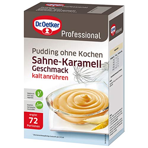 Dr. Oetker Professional, Pudding mit Sahne-Karamell-Geschmack, Ohne Kochen, Puddingpulver in 1 kg Packung, 1-39-251509 von Dr. Oetker